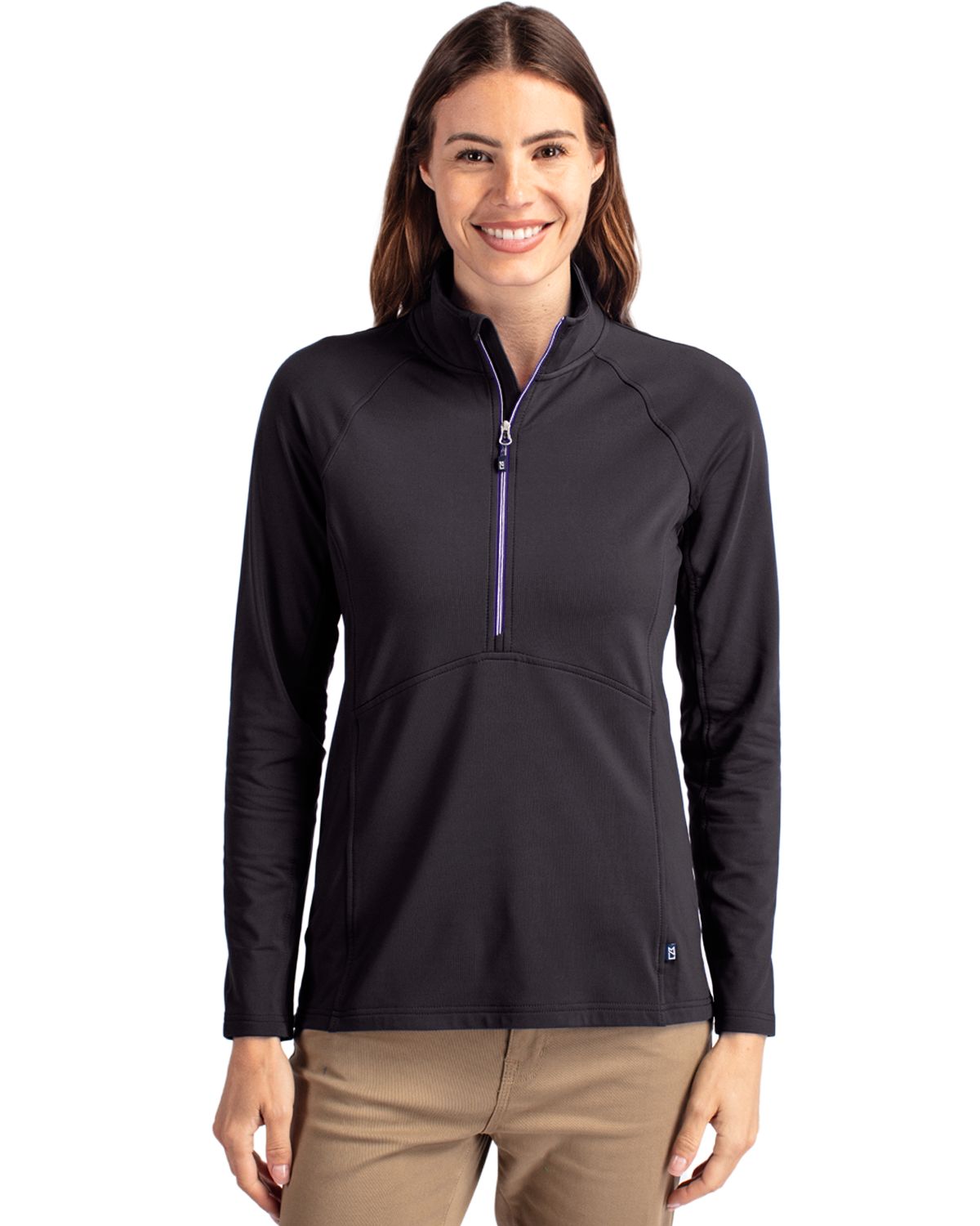 Cutter & Buck Women's Adapt Recycled Soft Knit Stretch Half Zip Pullover-4