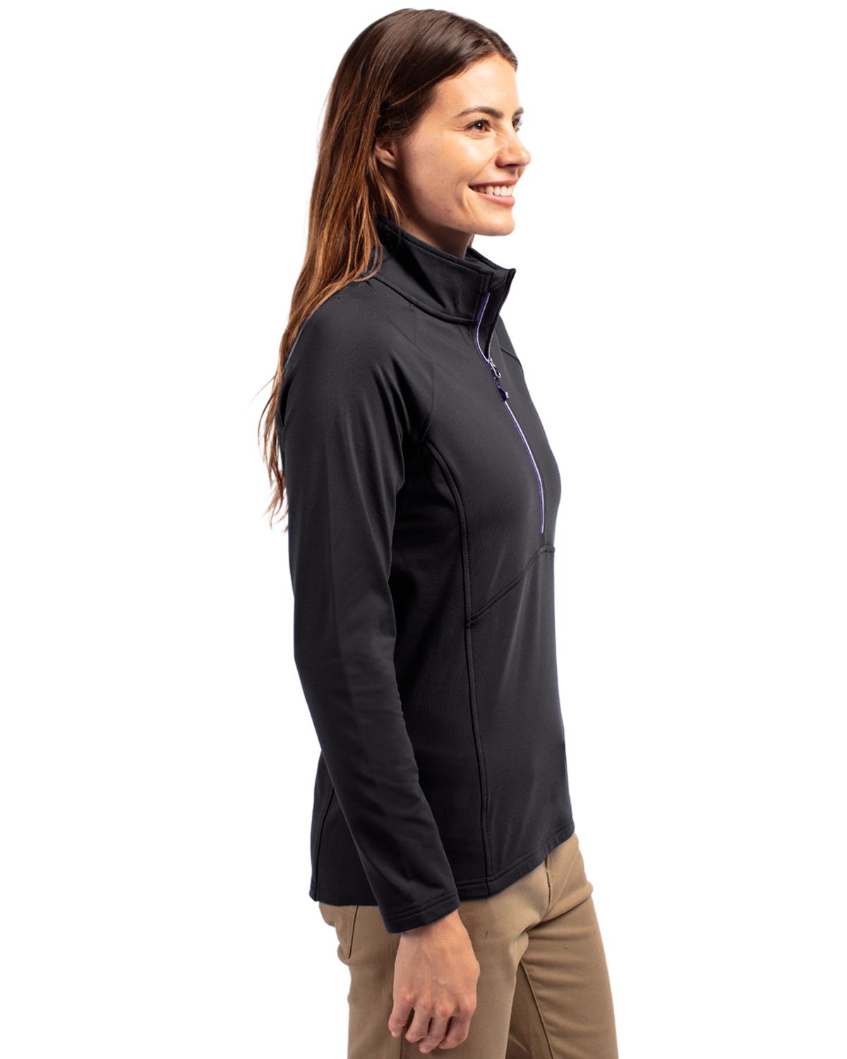 Cutter & Buck Women's Adapt Recycled Soft Knit Stretch Half Zip Pullover-6