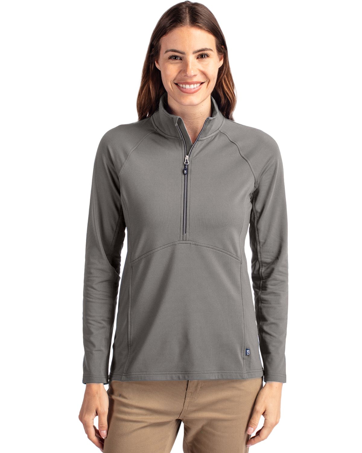 Cutter & Buck Women's Adapt Recycled Soft Knit Stretch Half Zip Pullover-4