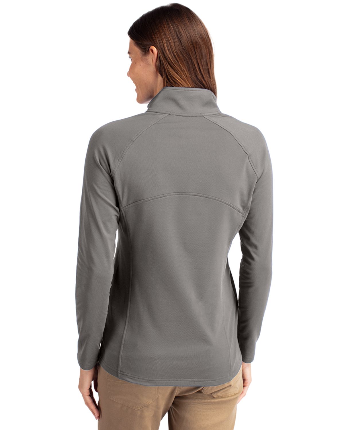 Cutter & Buck Women's Adapt Recycled Soft Knit Stretch Half Zip Pullover-5