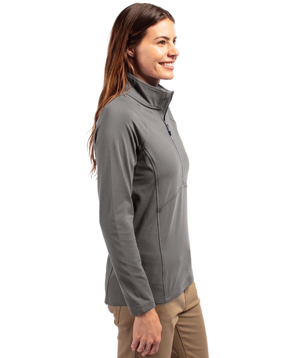 Cutter & Buck Women's Adapt Recycled Soft Knit Stretch Half Zip Pullover-6