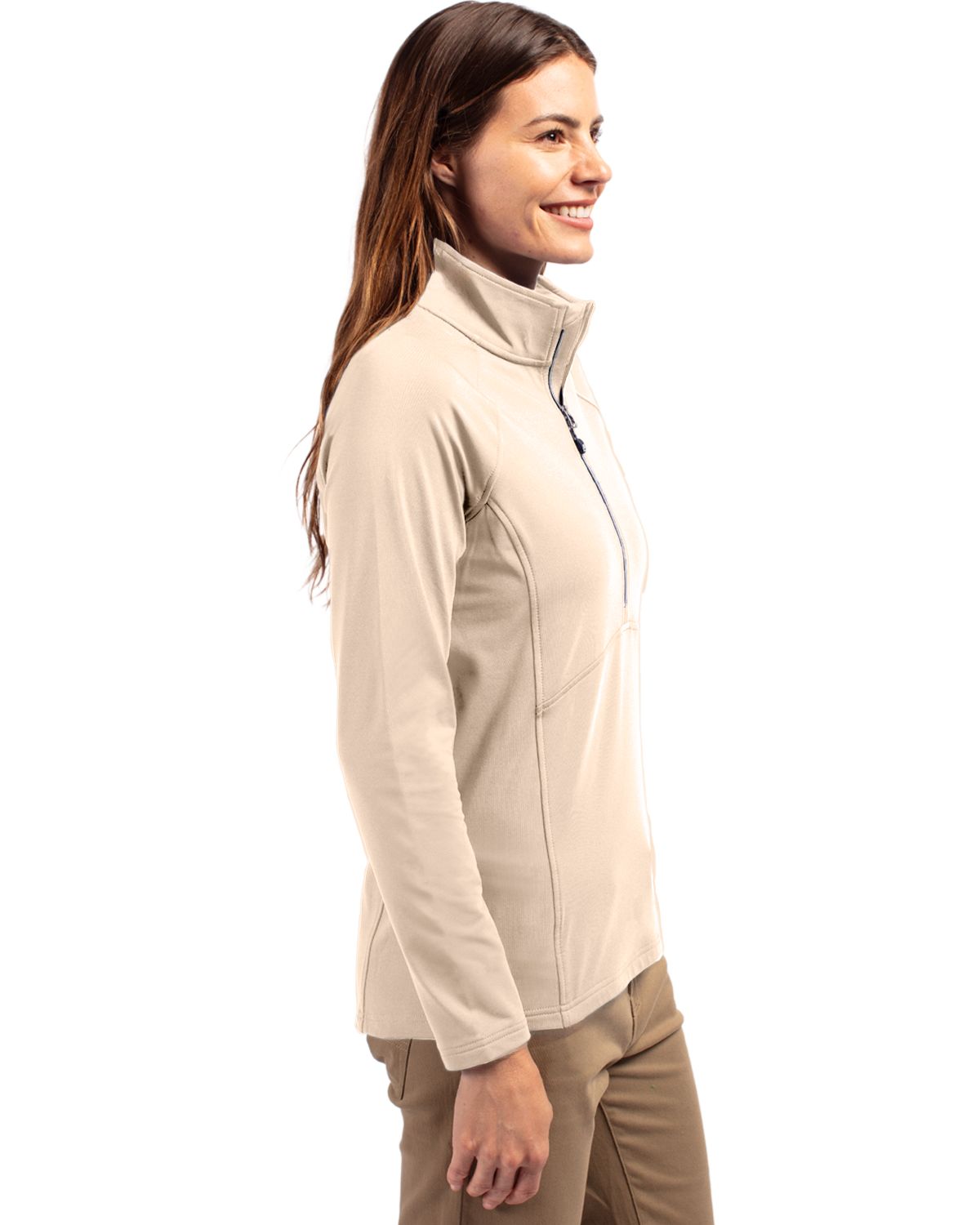 Cutter & Buck Women's Adapt Recycled Soft Knit Stretch Half Zip Pullover-6