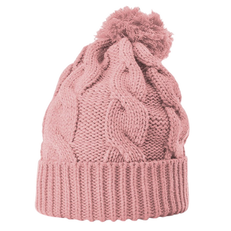 Richardson 141 Chunk Twist Knit Beanie with Cuff & Pom Hat Unisex Accessories Hats & Caps