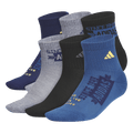 adidas Youth Cushioned Graphic 6-Pack Quarter Sock Unisex Accessories Socks