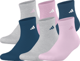 adidas Women's Athletic Cushioned 6-Pack Quarter Sock-1