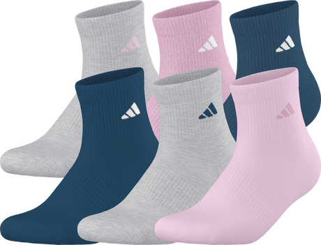 adidas Women's Athletic Cushioned 6-Pack Quarter Sock-1