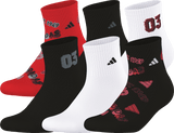 adidas Youth Cushioned Graphic 2.0 6-Pack Quarter Sock-1