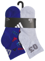 adidas Youth Cushioned Graphic 2.0 6-Pack Quarter Sock-5