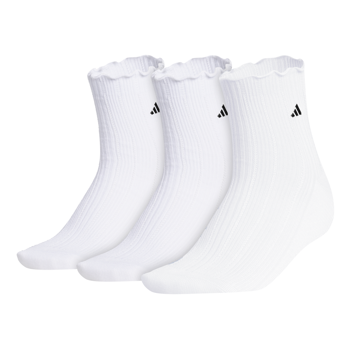 adidas Women's Performance Ruffle 3-Pack Quarter Sock-1