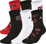 adidas Youth Cushioned Mixed 5.0 6-Pack Crew Sock-1