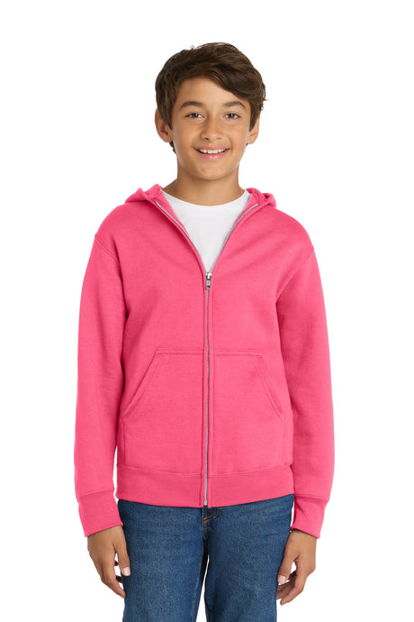 Port & Co Youth   Core Fleece Full-Zip Hooded Sweatshirt PC78YZH