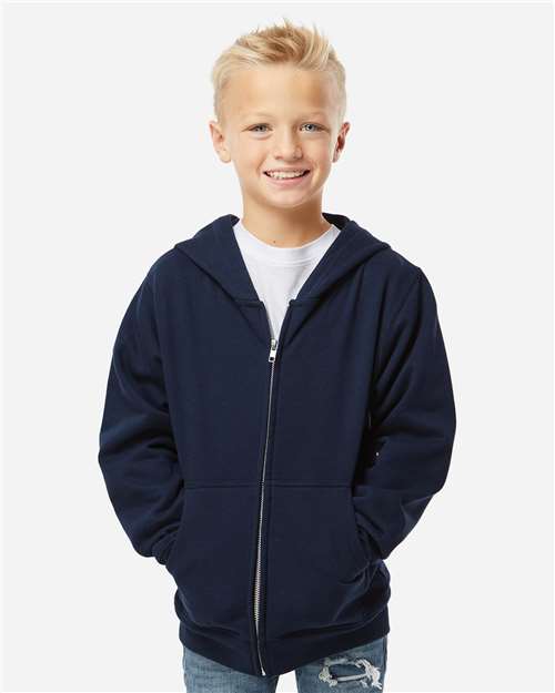 Independent Trading Co. Youth Midweight Full-Zip Hooded Sweatshirt-3