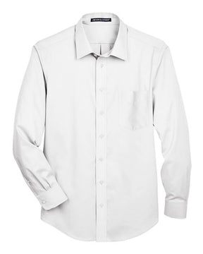 Devon & Jones Men's Tall Crown Collection Solid Stretch Twill Woven Dress Shirt-1