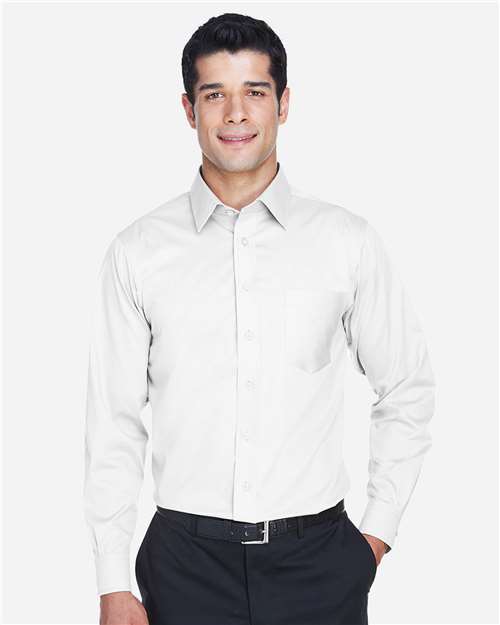 Devon & Jones Men's Tall Crown Collection Solid Stretch Twill Woven Dress Shirt-3
