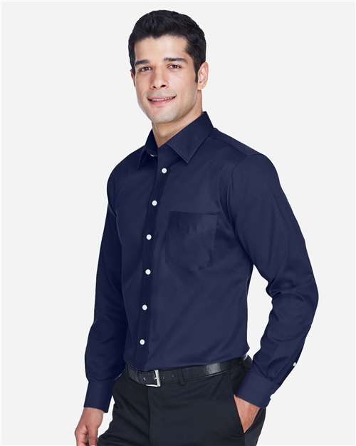 Devon & Jones Men's Tall Crown Collection Solid Stretch Twill Woven Dress Shirt-4