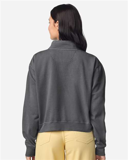 Comfort Colors Women's Garment-Dyed Mid-Length Quarter-Zip Sweatshirt-3