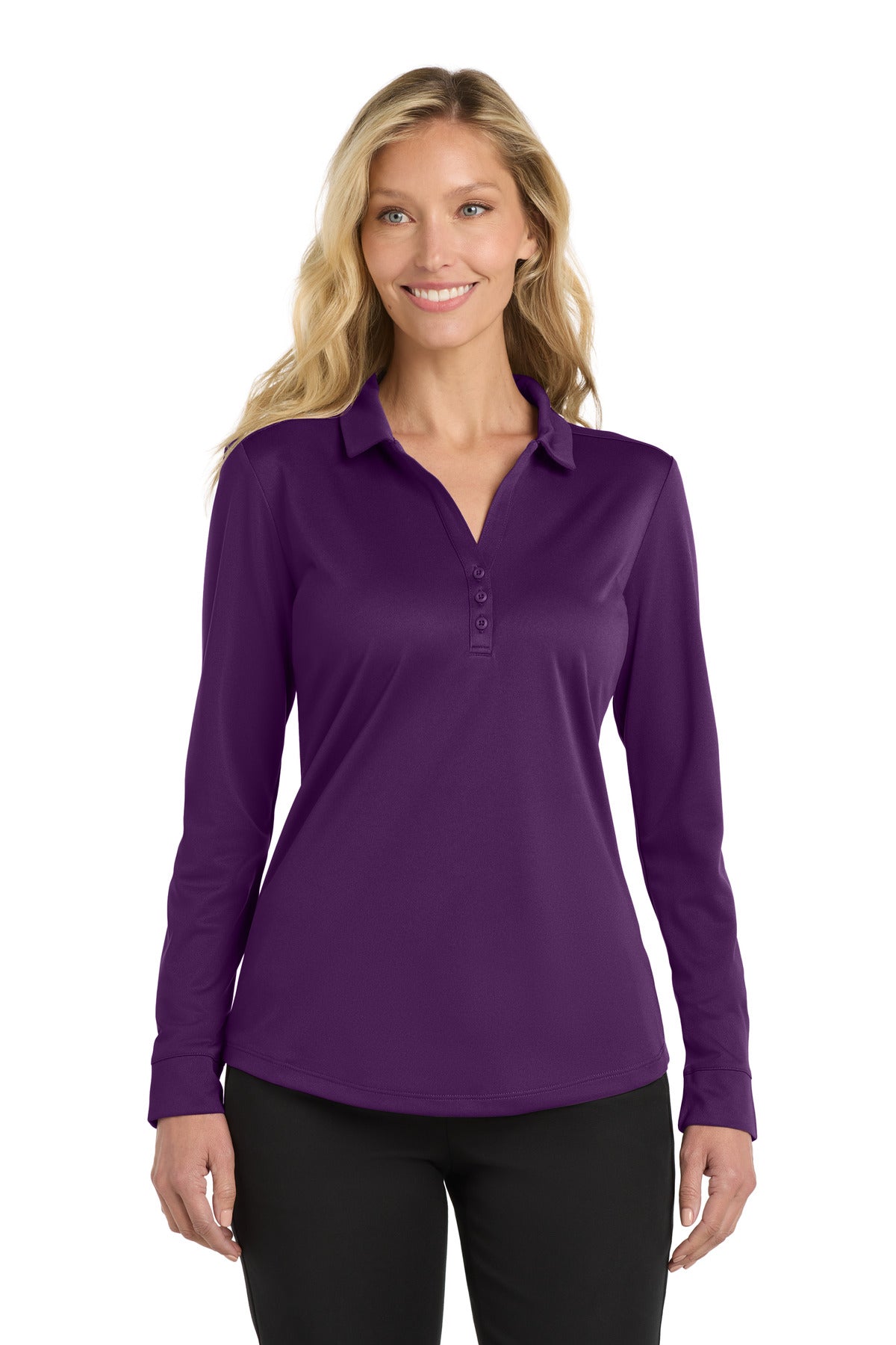 Port Authority Women's    Silk Touch     Performance Long Sleeve Polo