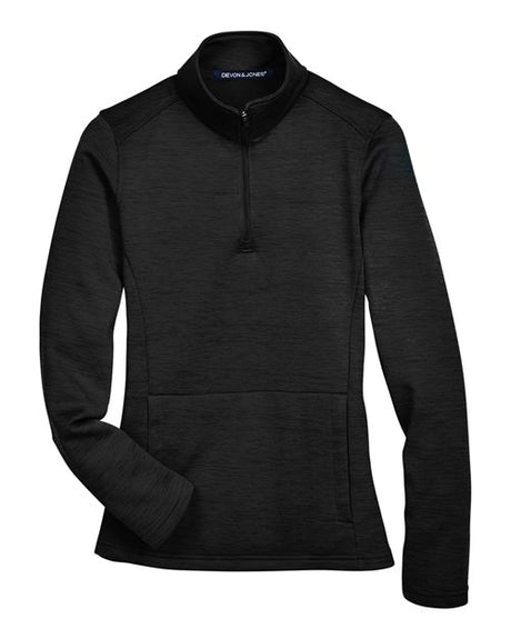 Devon & Jones Women's Newbury Mélange Fleece Quarter-Zip Pullover-1