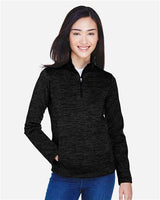 Devon & Jones Women's Newbury Mélange Fleece Quarter-Zip Pullover-3