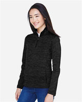 Devon & Jones Women's Newbury Mélange Fleece Quarter-Zip Pullover-4