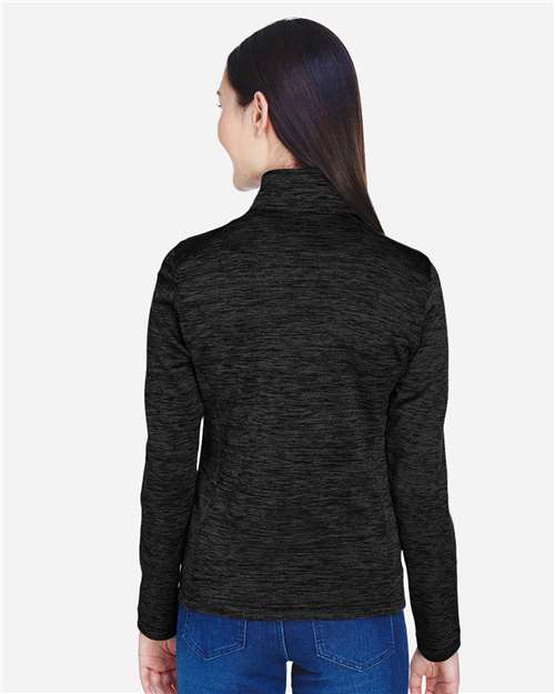 Devon & Jones Women's Newbury Mélange Fleece Quarter-Zip Pullover-5