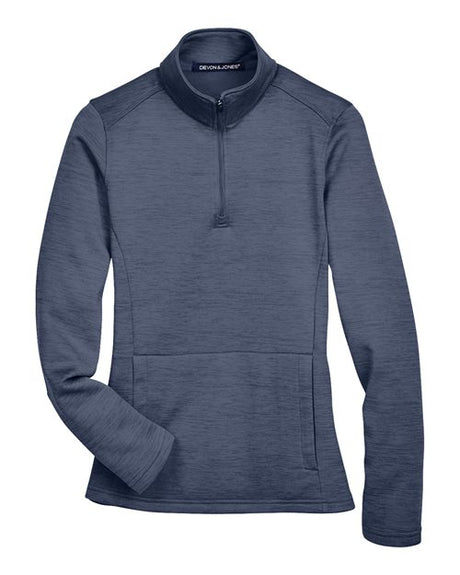 Devon & Jones Women's Newbury Mélange Fleece Quarter-Zip Pullover-1