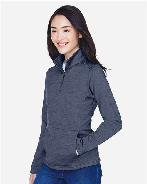Devon & Jones Women's Newbury Mélange Fleece Quarter-Zip Pullover-4