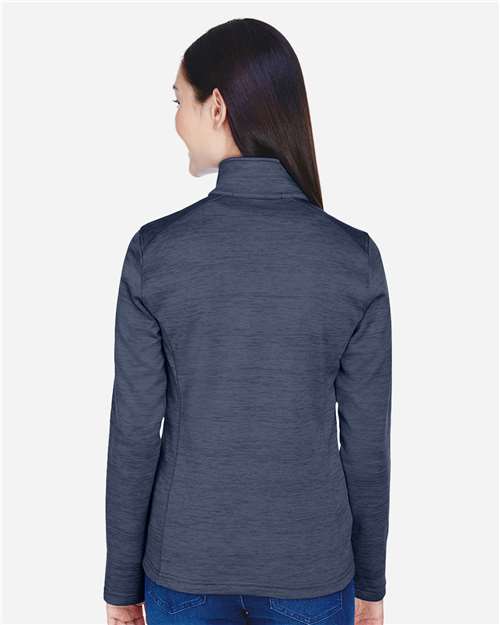 Devon & Jones Women's Newbury Mélange Fleece Quarter-Zip Pullover-5