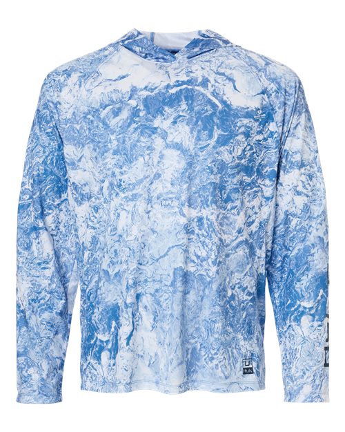 HUK Men's Pursuit Mossy Oak Printed Hooded Long Sleeve T-Shirt-1