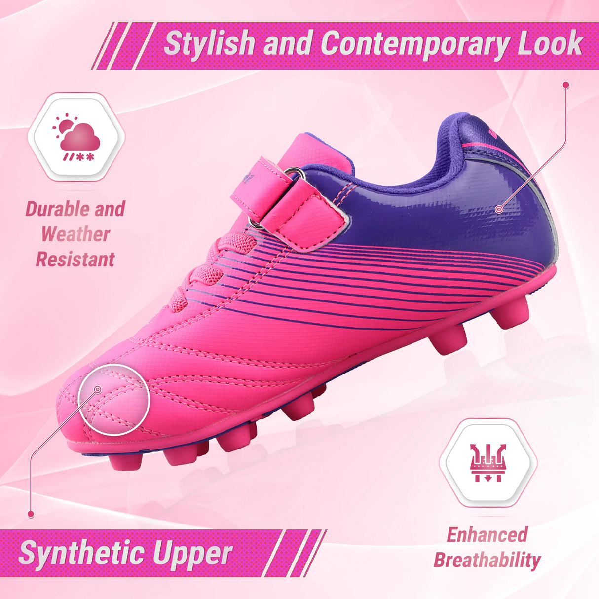 Vizari Adult Loma Velcro Firm Ground Soccer Cleats-2