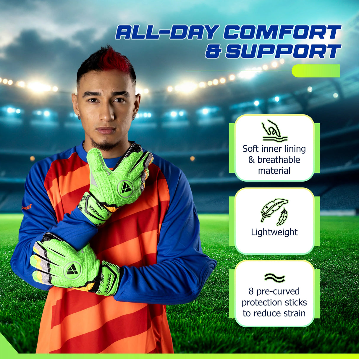 Vizari Adult ANZA F.P. Soccer Goalkeeping Gloves-2