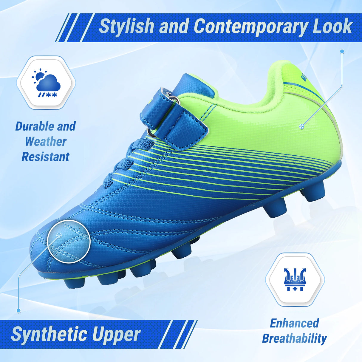 Vizari Adult Loma Velcro Firm Ground Soccer Cleats-2