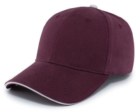Pacific Headwear Brushed Twill Cap With Sandwich Bill Pacific Headwear