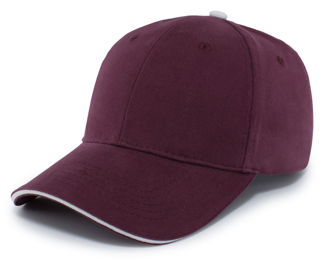 Pacific Headwear Brushed Twill Cap With Sandwich Bill Pacific Headwear