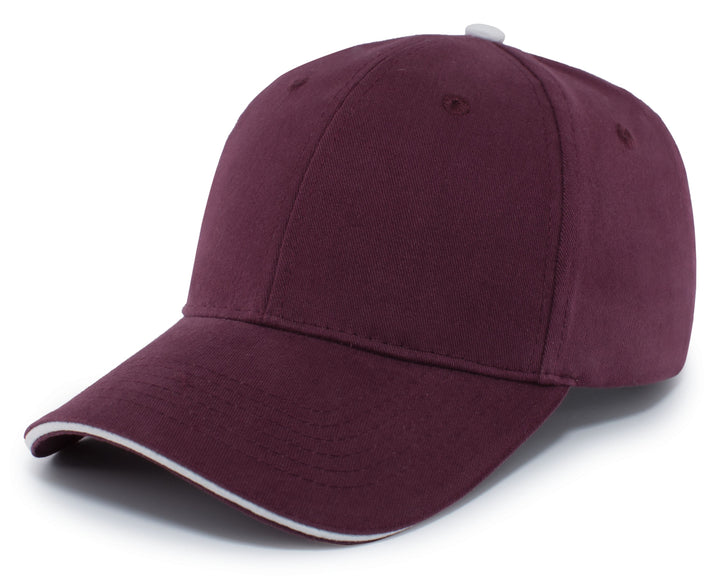 Pacific Headwear Brushed Twill Cap With Sandwich Bill Pacific Headwear