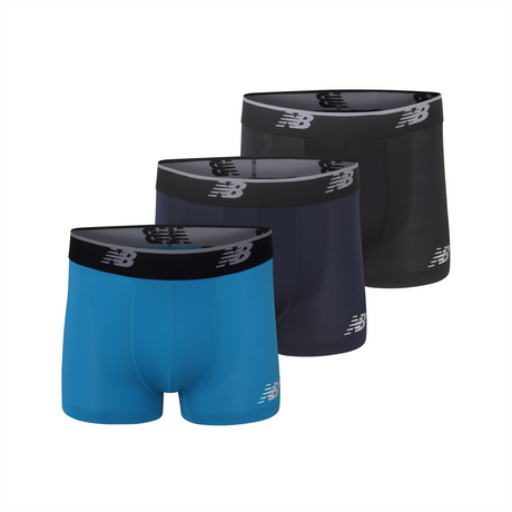 New Balance Men's Mesh 3 Inch Boxer Brief No Fly 3 Pack