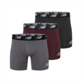 New Balance Men's Premium 6 Inch Boxer Brief with Fly 3 Pack