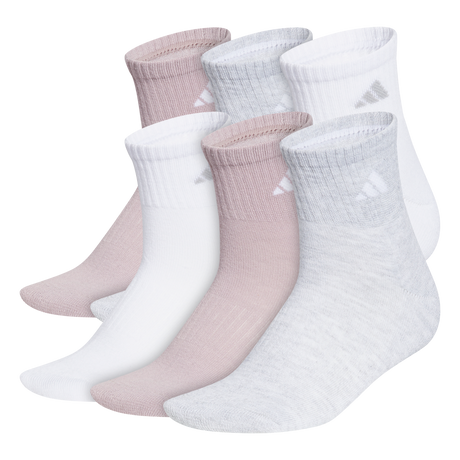 adidas Women's Classic Cushioned 6-Pack Quarter Sock-1