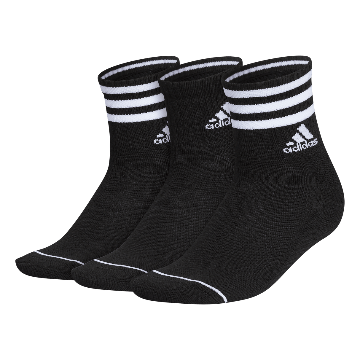 adidas Women's Cushioned 3-Stripe 3.0 3-Pack High Quarter Sock Unisex Accessories Socks