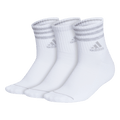 adidas Women's Cushioned 3-Stripe 3.0 3-Pack High Quarter Sock Unisex Accessories Socks