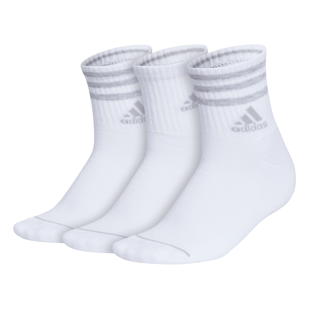 adidas Women's Cushioned 3-Stripe 3.0 3-Pack High Quarter Sock Unisex Accessories Socks