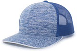 Pacific Headwear Aggressive Heather Trucker Snapback Cap Pacific Headwear