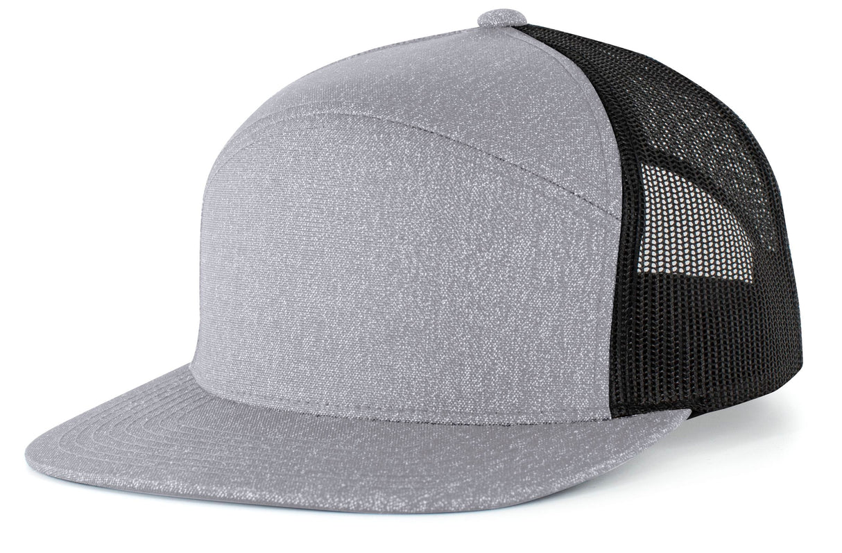 Pacific Headwear Heather 6-Panel Arch Trucker Snapback Cap Pacific Headwear
