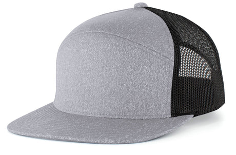 Pacific Headwear Heather 6-Panel Arch Trucker Snapback Cap Pacific Headwear