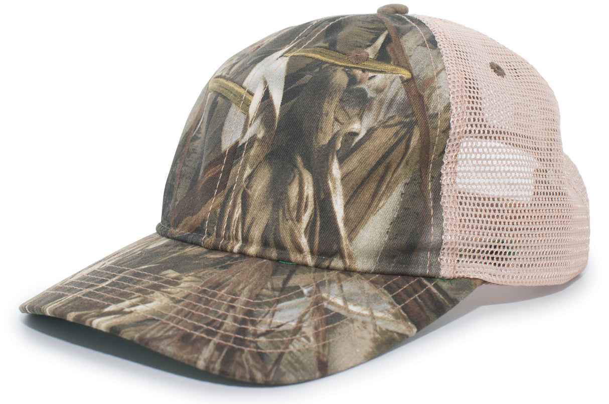 Pacific Headwear Vintage Camo Soft Trucker Snapback Cap Pacific Headwear