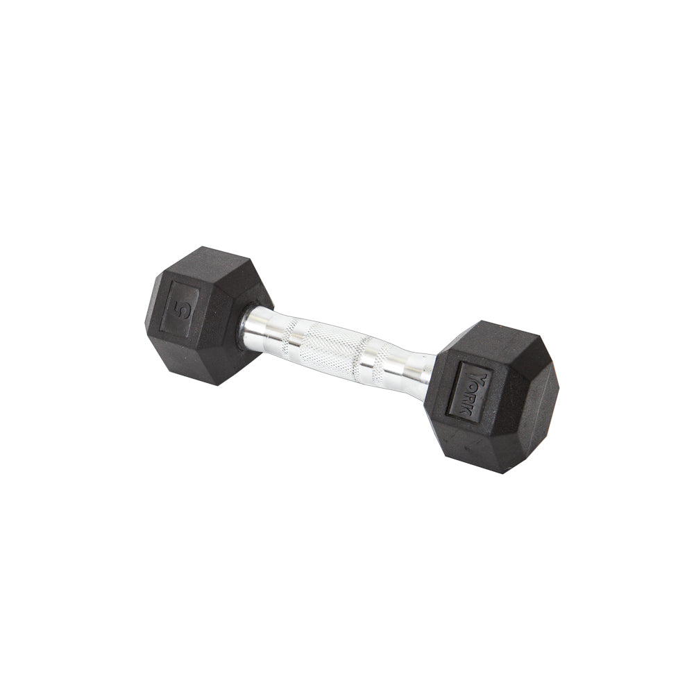 York Barbell Rubber Hex Dumbbell-1