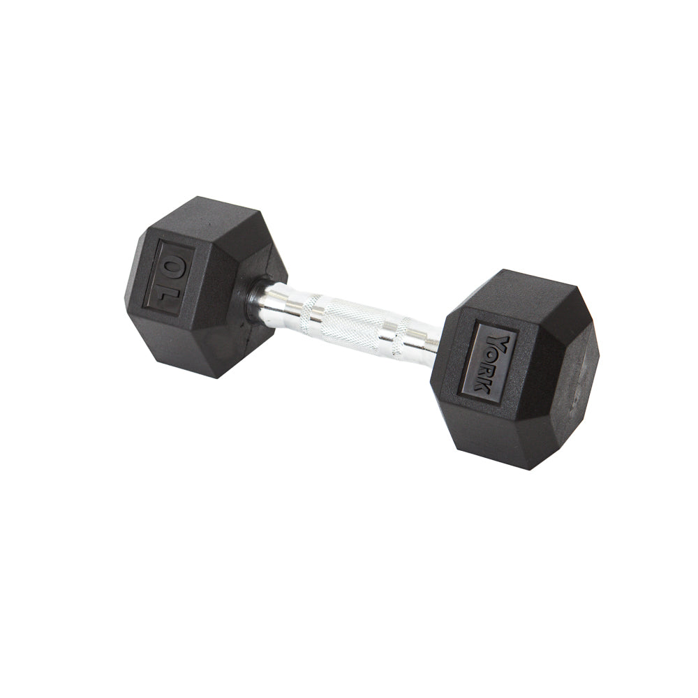 York Barbell Rubber Hex Dumbbell-1