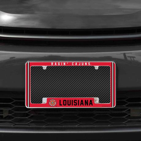 Rico Industries NCAA Louisiana-Lafayette Ragin Cajuns Classic 12" x 6" Chrome License Plate Frame-1