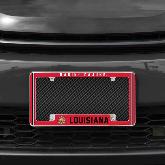 Rico Industries NCAA Louisiana-Lafayette Ragin Cajuns Classic 12" x 6" Chrome License Plate Frame-1