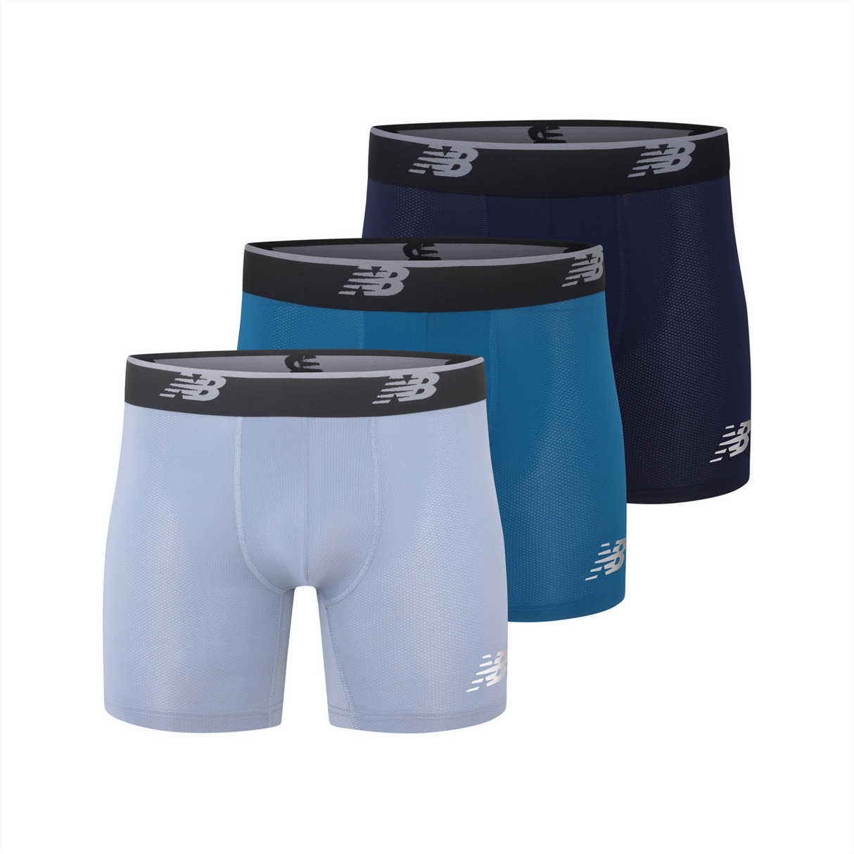 New Balance Men's Mesh 5 Inch Boxer Brief No Fly 3 Pack
